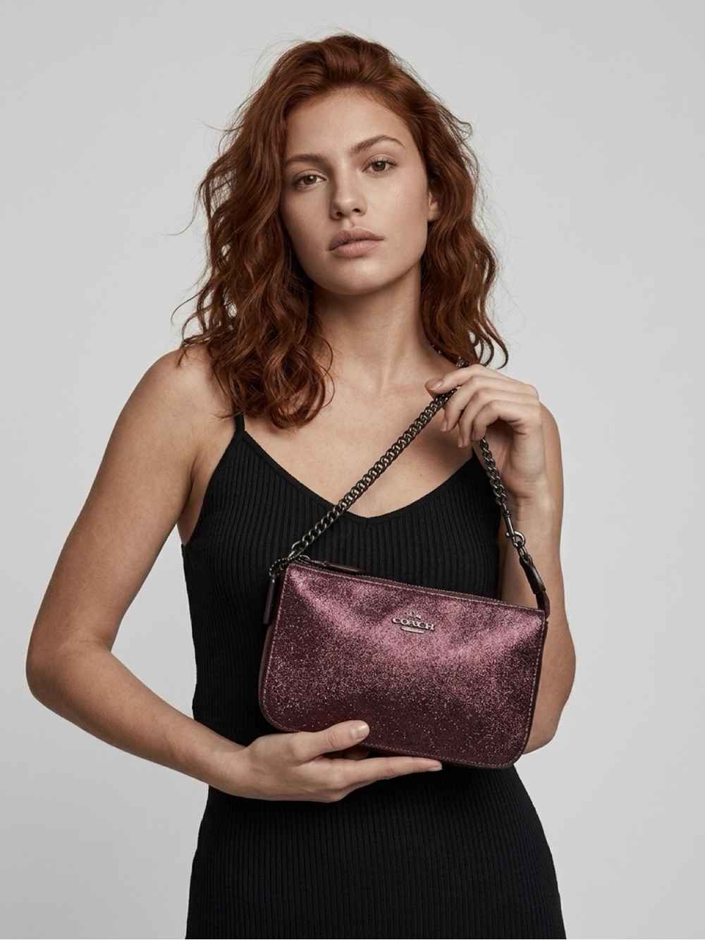 Coach Plum Glitter Bag